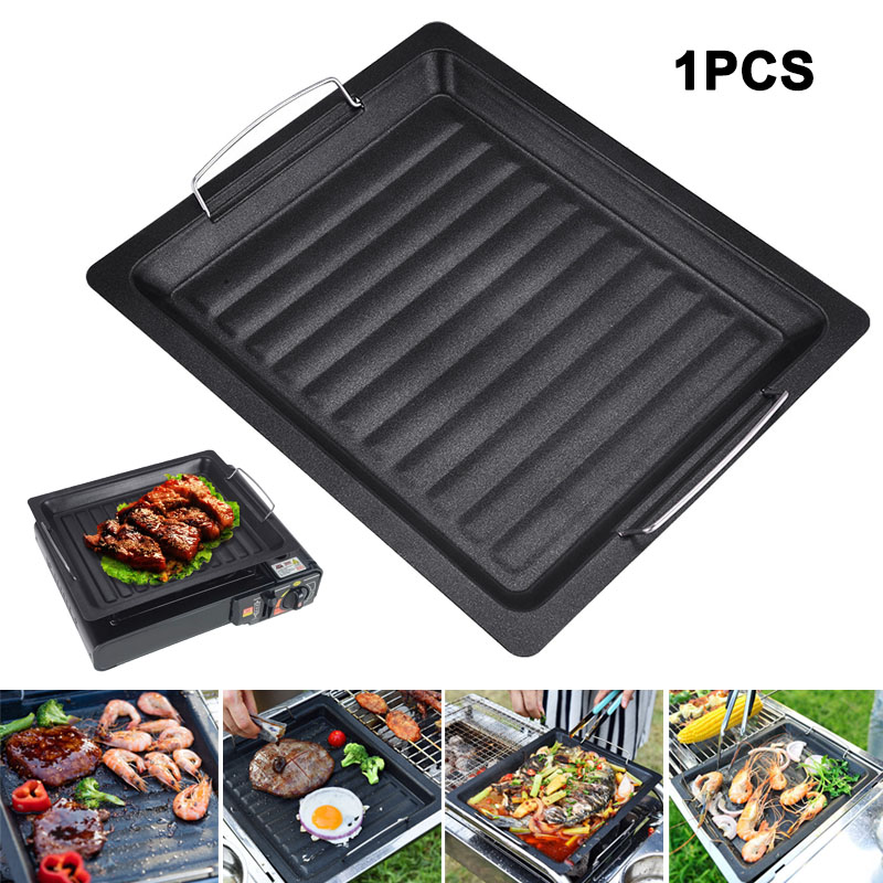 Camping Cooking Meat - Outdoors Thick Square Grill Pan With