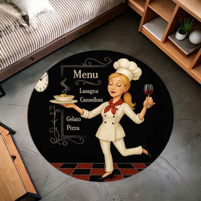 Blonde Chef Round Kitchen Rug, - Camping Cooking Gifts recension och pris