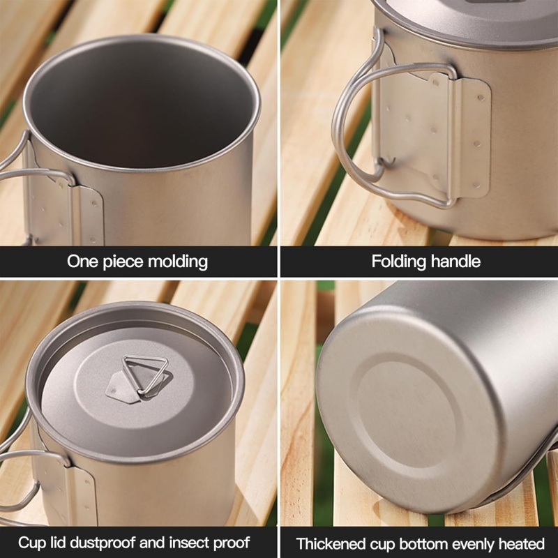 Titanium Camping Mug with Fold - Camping Cooking Lightweight recension och pris