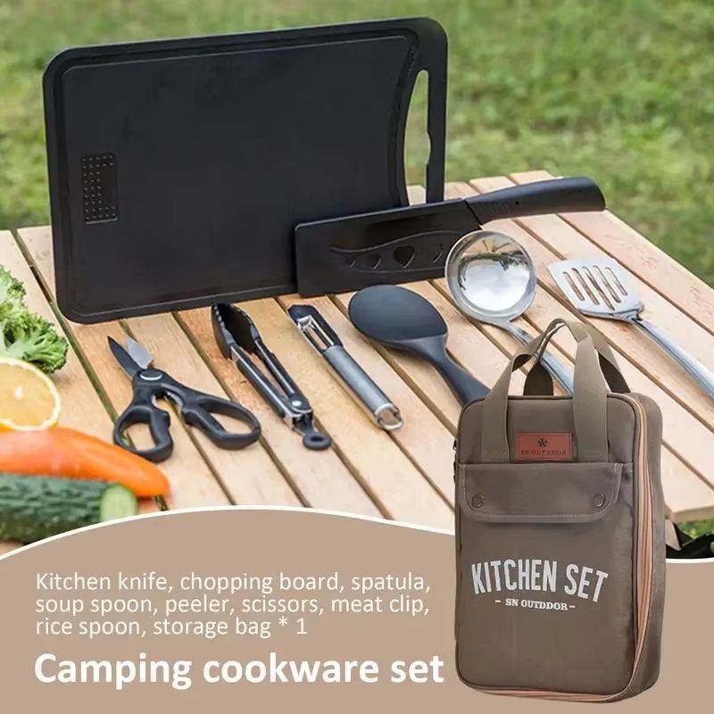 8pcs Camping Kitchen Cookware  - Camping Outdoor Cooking Equipment recension och pris