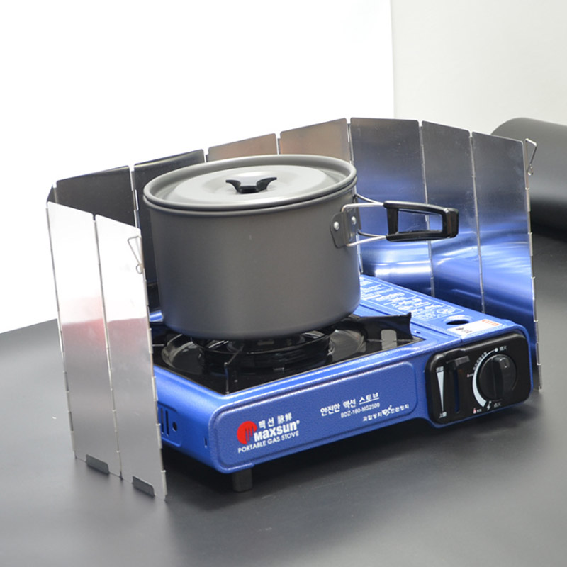 9 Plates Gas Stove Wind Shield - Camping Cooking Windscreen recension och pris