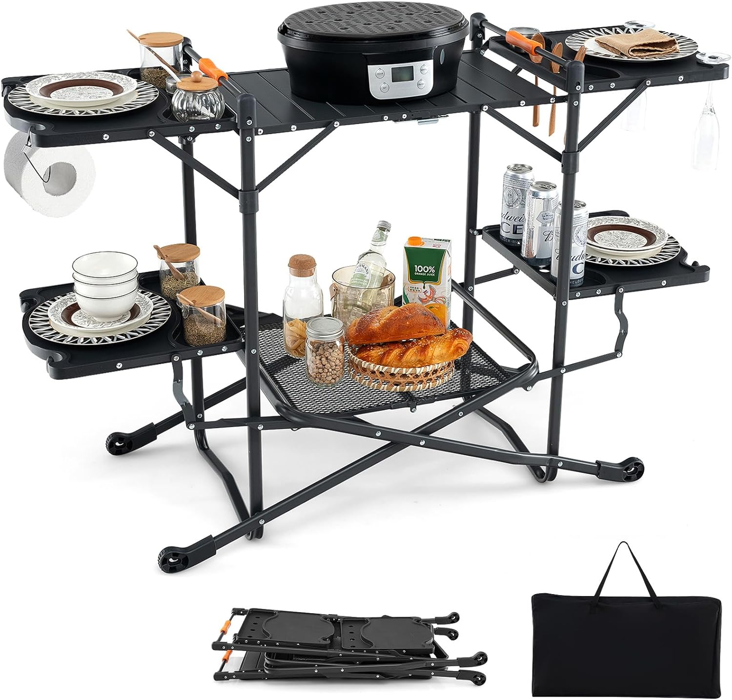 Portable Camp Cooking Table wi - Camping Cooking Table With Storage recension och pris