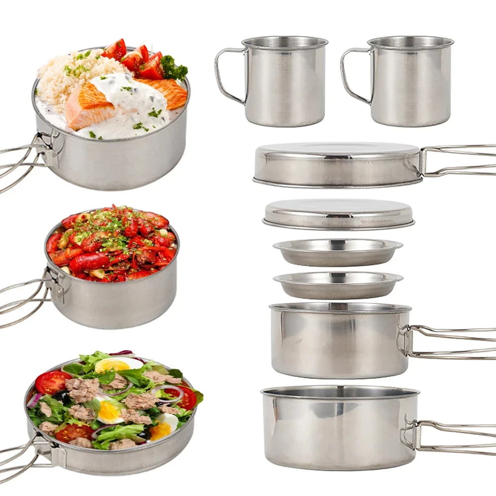 8pcs/Set Camping Cookware Mess - Camping Cooking Accessories Set recension och pris