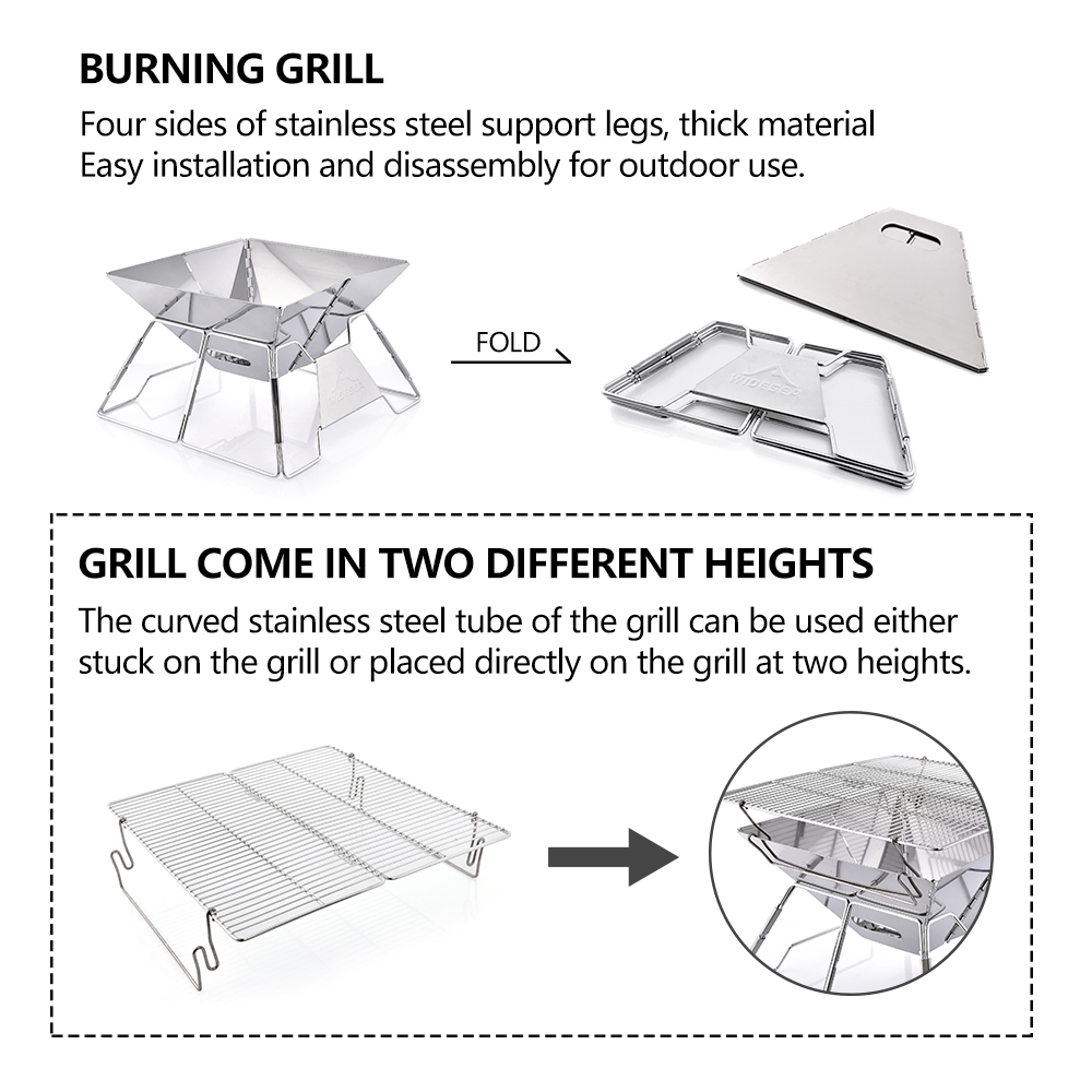 Widesea Windproof Wood-Burning - Camping Cooking Meat recension och pris