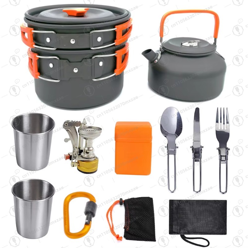 Outdoor aluminum cookware 10-p - Camping Cooking Accessories Set recension och pris