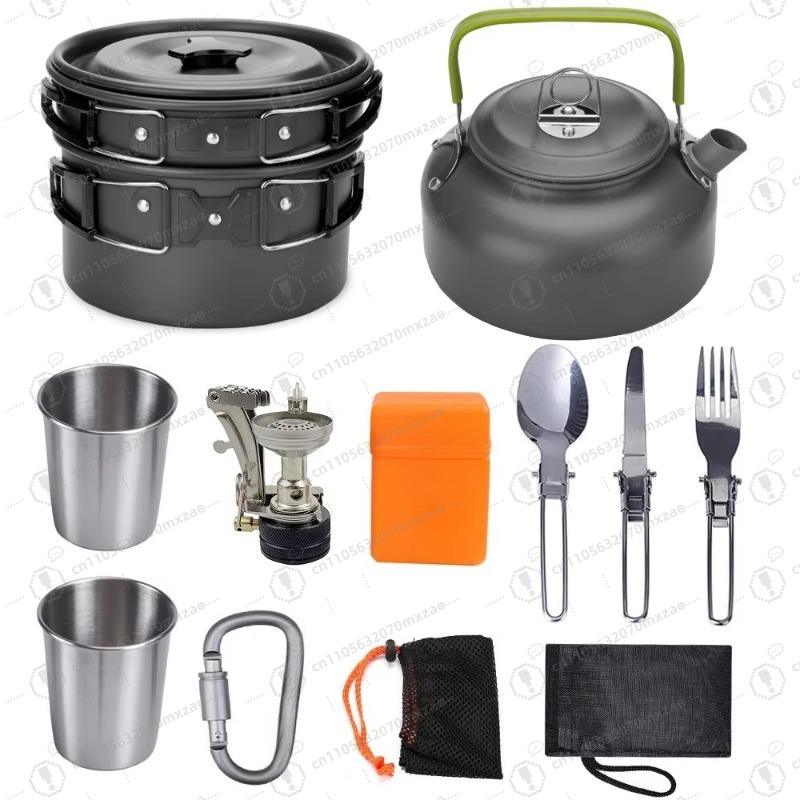 Outdoor aluminum cookware 10-p - Camping Cooking Accessories Set recension och pris