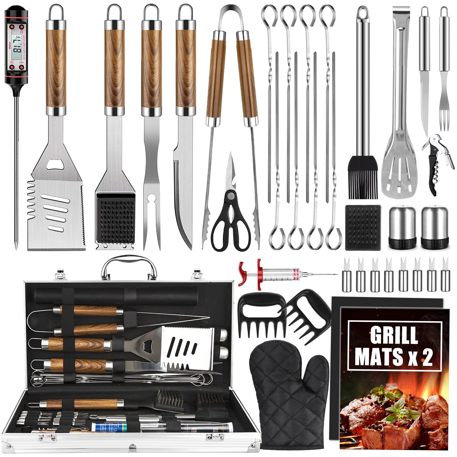 38PCS BBQ Grill Accessories Se - Camping Cooking Accessories Set recension och pris
