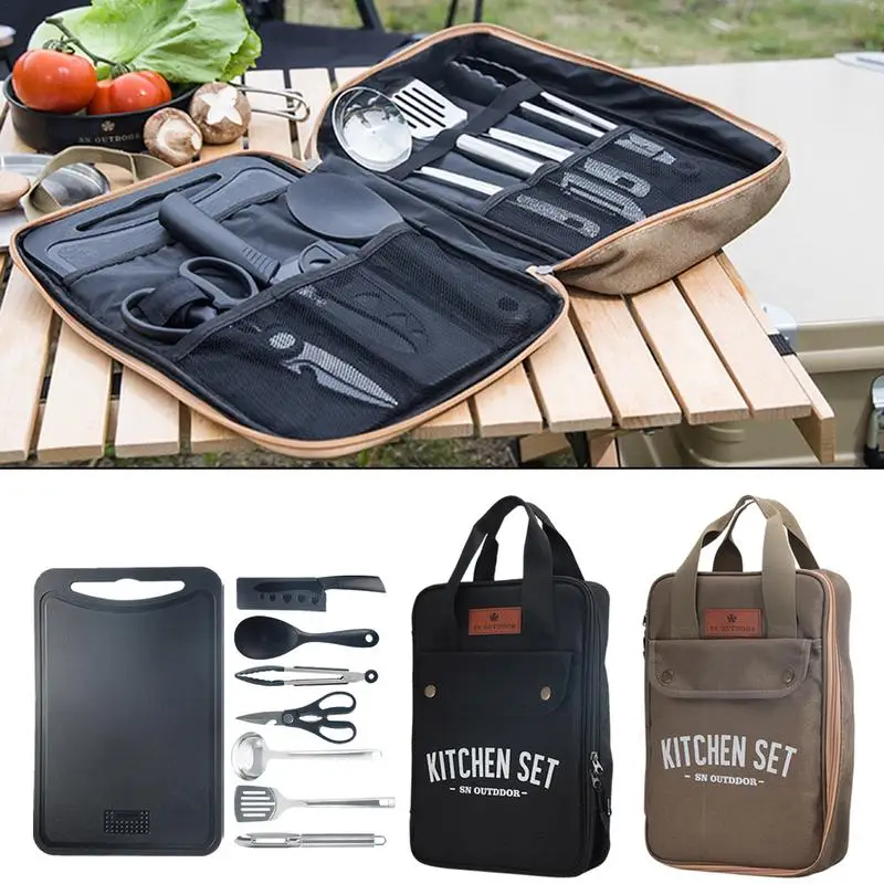 8pcs Camping Kitchen Cookware  - Camping Cooking Accessories Set recension och pris