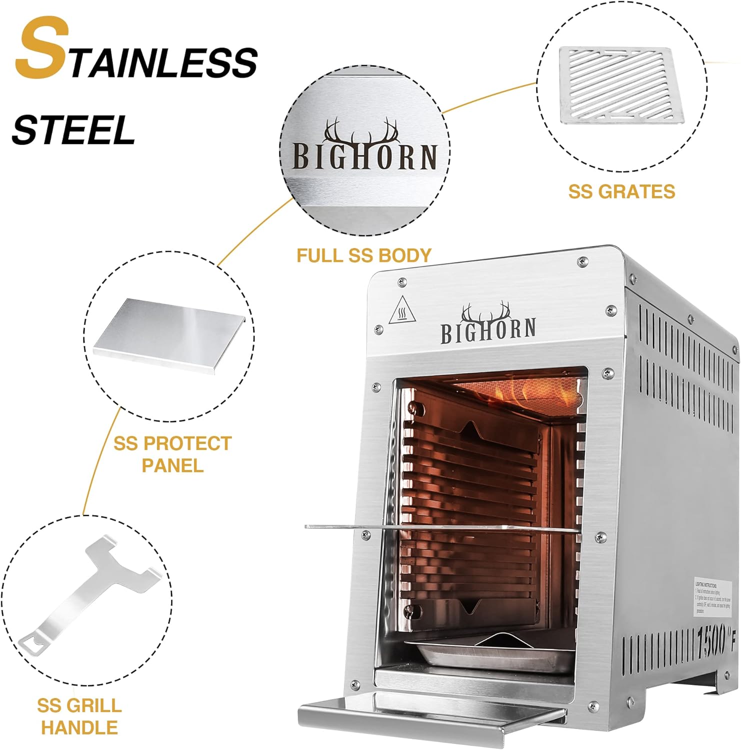 Portable Stainless Steel Propa - Camping Cooking Broiler recension och pris