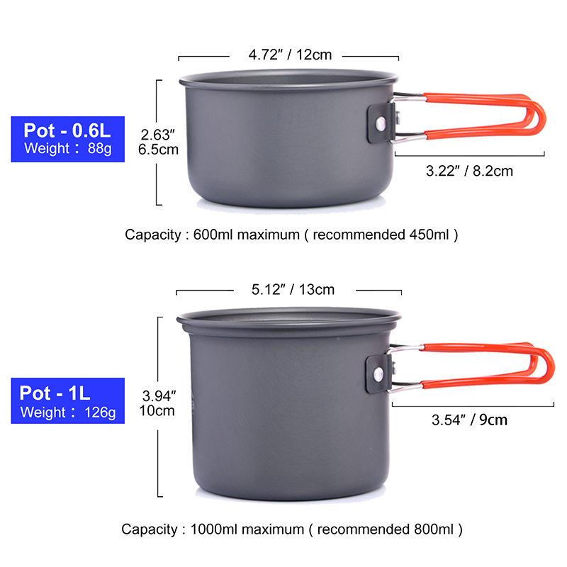 Widesea Camping Cookware Set O - Camping Cooking Full Set recension och pris