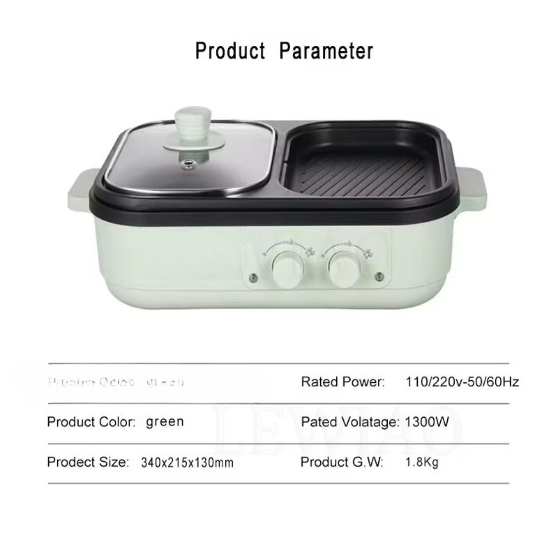 Non-stick barbecue hot pot mul - Camping Cooking Electric recension och pris