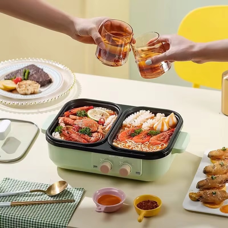 Non-stick barbecue hot pot mul - Camping Cooking Electric recension och pris