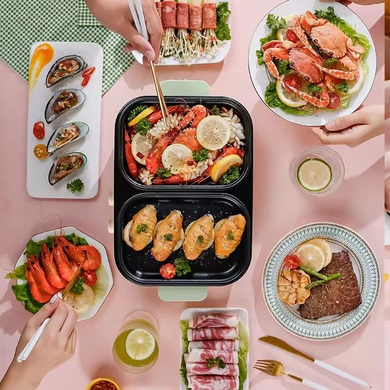 Non-stick barbecue hot pot mul - Camping Cooking Electric recension och pris