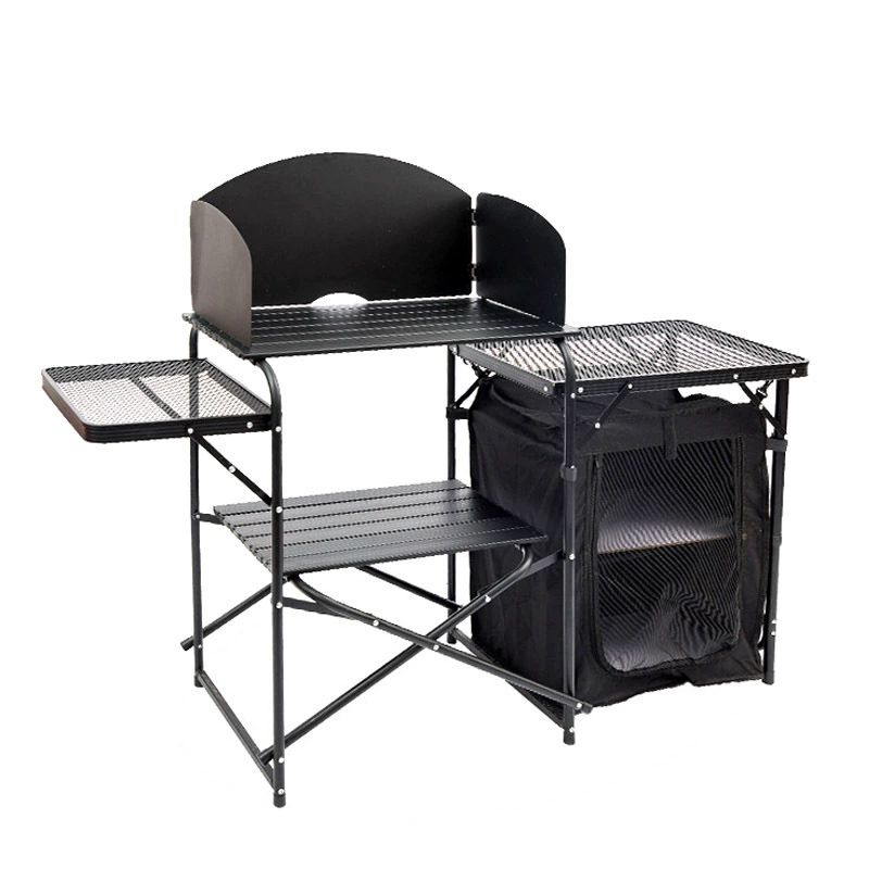 Outdoor Camping Folding Table, - Camping Cooking Table With Storage recension och pris